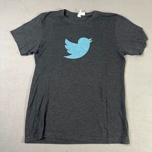 Original Twitter Logo Collectible T-Shirt Men's M Gray Blue Short‎ Sleeve